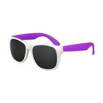 White Frame Classic Sunglasses - White-purple