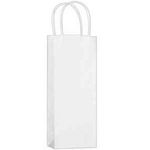 White Kraft 1-Bottle Wine Tote Bag in CMYK- Color Evolution - White Kraft