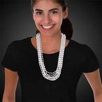 White Pearl Mardi Gras Beads -  