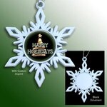 White Snowflake Christmas Holiday Ornament -  