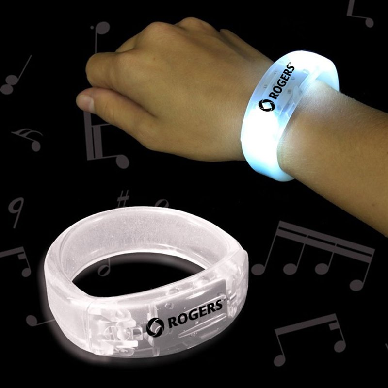 Main Product Image for White Soundsation Light Up Glow LED Bangle Bracelet