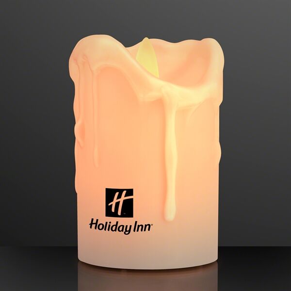 Main Product Image for Custom Printed Windproof LED Pillar Candle with Moving Flame