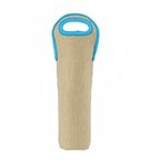 Wine Tote-Burlap Neoprene Single - Light Blue