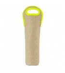 Wine Tote-Burlap Neoprene Single - Neon Yellow