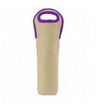 Wine Tote-Burlap Neoprene Single - Purple