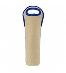 Wine Tote-Burlap Neoprene Single - Royal Blue