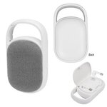 Wireless Earbuds With Speaker & Charging Case - White