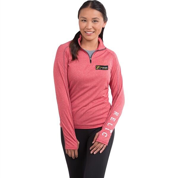 Main Product Image for Women's TAZA Knit Quarter Zip Embroidered Logo Included