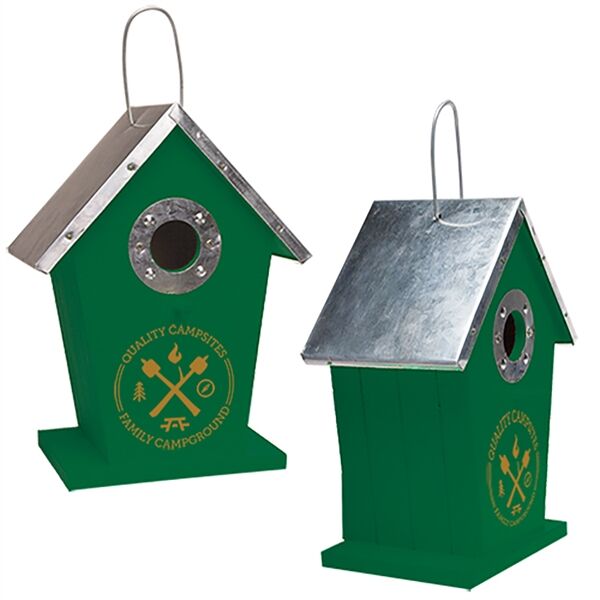 Main Product Image for Wood Birdhouse With Metal Roof