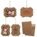 Wood Frame Photo Ornament - Brown