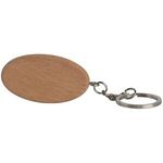 Wooden Oval Keyring - Brown