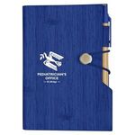 Woodgrain Look Notebook With Sticky Notes And Flags - Navy Blue