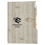 Woodgrain Look Notebook With Sticky Notes And Flags -  