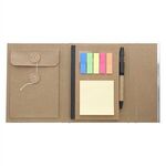 WOODGRAIN PADFOLIO WITH STICKY NOTES AND FLAGS