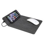 Woodgrain Wireless Charging Mouse Pad With Phone Stand -  