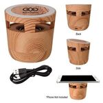 Woodgrain Wireless Charging Pad And Speaker -  