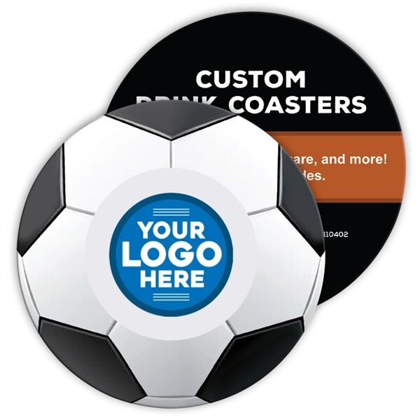 Main Product Image for Custom Logo Soccer Coaster, 4" Round