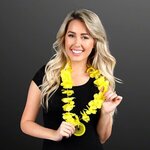 Yellow Flower Lei Necklace with Medallion (Non-Light Up) -  