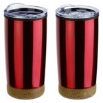 York 20 oz Stainless Steel/Polypropylene Tumbler with Cork B - Medium Red