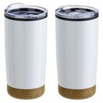 York 20 oz Stainless Steel/Polypropylene Tumbler with Cork B - Medium White