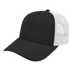 Youth Trucker with Modified Flat Bill Cap - Black-white