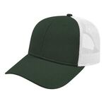 Youth Trucker with Modified Flat Bill Cap - Forest-white