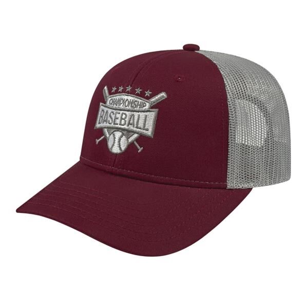 Main Product Image for Embroidered Youth Trucker with Modified Flat Bill Cap
