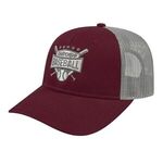 Youth Trucker with Modified Flat Bill Cap - Maroon-gray