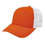 Youth Trucker with Modified Flat Bill Cap - Orange-white