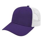 Youth Trucker with Modified Flat Bill Cap - Purple-white