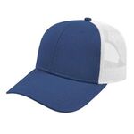 Youth Trucker with Modified Flat Bill Cap - Royal-white