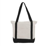 Zephyr - Cotton Canvas Boat Tote Bag - Full Color - Black