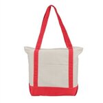 Zephyr - Cotton Canvas Boat Tote Bag - Full Color - Red