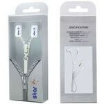 Zipper Earbuds - White