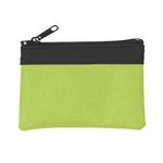 Zippered Coin Pouch - Lime With Black