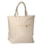 Zippered Cotton Boat Tote - Natural