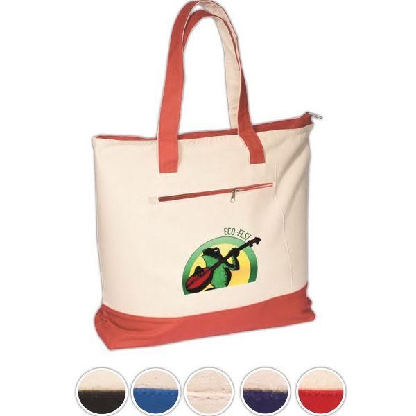 Main Product Image for Imprinted Zippered Cotton Boat Tote