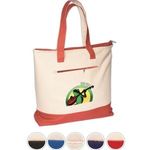 Buy Imprinted Zippered Cotton Boat Tote