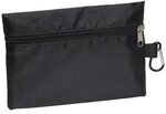 Zippered Ripstop Utility Bag with Carabiner - Medium Black