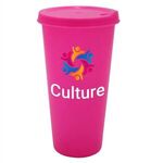 26 oz. Tumbler with Lid, Full Color Digital - Neon Pink