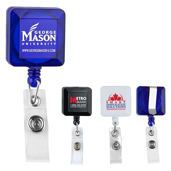Main Product Image for Imprinted Kent Vl 30" Cord Square Retractable Badge Reel