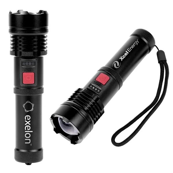 Main Product Image for Laser Engraved 800LM Metal Flashlight with Rechargeable Battery