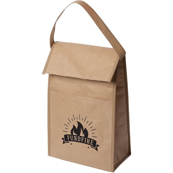 Main Product Image for Custom Printed Kraft Paper Retro Insulated Lunch Bag