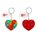 Buy Custom Logo Push Pop Bubble Heart Fidget Sensory Keychain