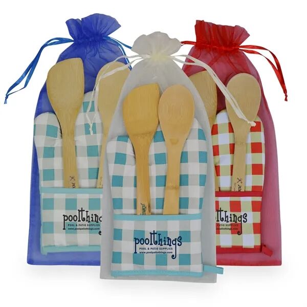 Main Product Image for Custom Printed Chef's Pocket Oven Mitt Bamboo Combo