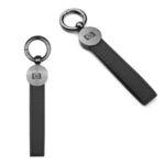 Buy Laser Engraved CoreLeather Gun Metal Keychain