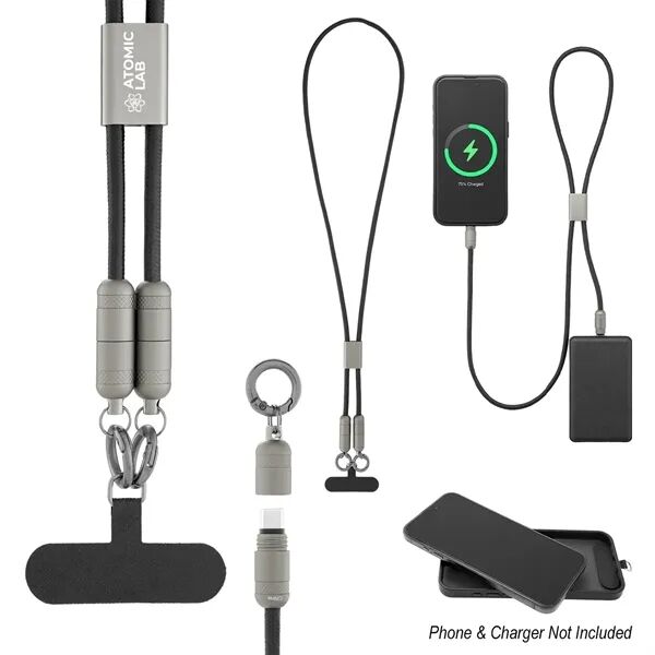 Main Product Image for Custom Printed Charging Cable Lanyard with Phone Tether 60W 