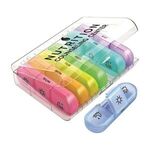 Buy Custom Printed Clear/Rainbow Travel Pill Container