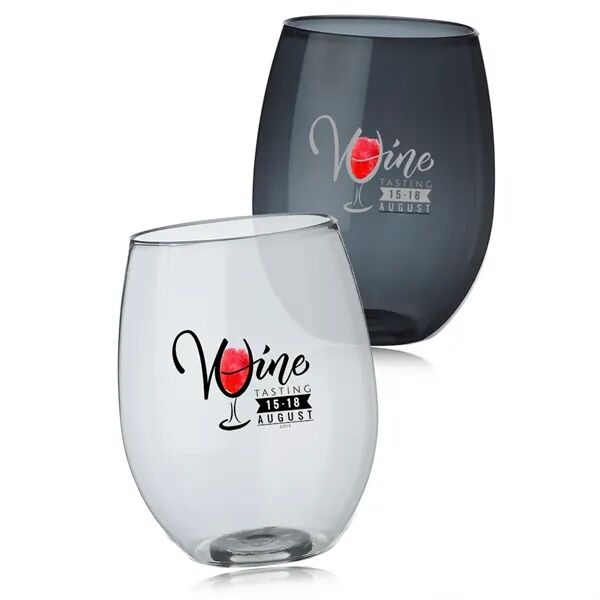 Main Product Image for Custom Logo Recycled Plastic Stemless Wineglass 16 oz.