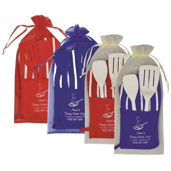 Main Product Image for Branded Chef's Striped Oven Mitt Silicone Spoon/Spatula